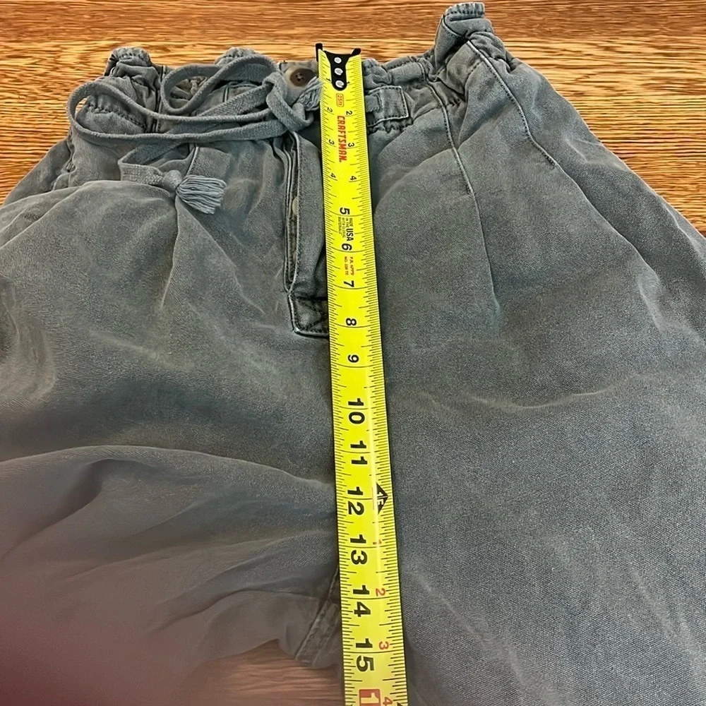 Free People Margate Pleated High‎ Waist Paper Bag Boho Trouser Sugar Kelp Green